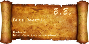 Butz Beatrix névjegykártya